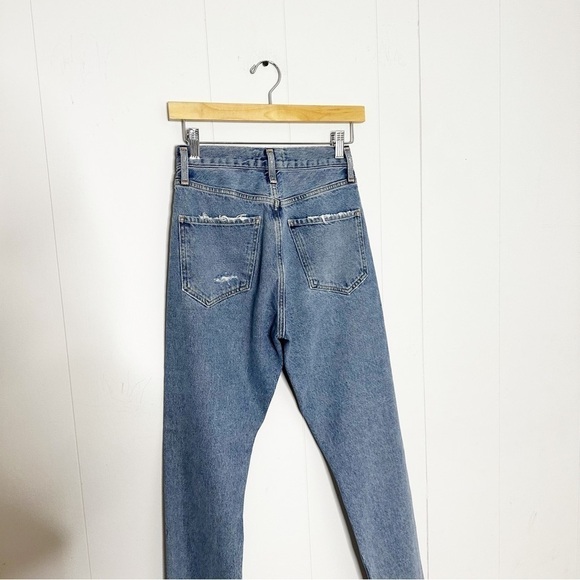 Agolde Jamie High Rise Classic Tapered Distressed Jeans in Idyllic 24 - Picture 6 of 9